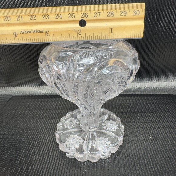 IMPERIAL GLASS OHIO Zipper Heart Clear Heavy Votive Manganese 365nm UV Glow Set - Picture 6 of 11